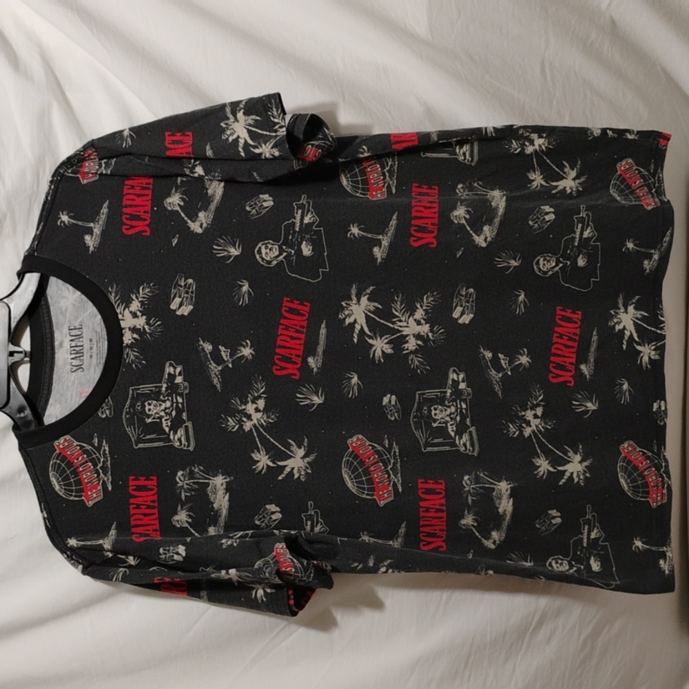 (D-17) Scarface All Over Front & Back Print Sz.M Gently Worn